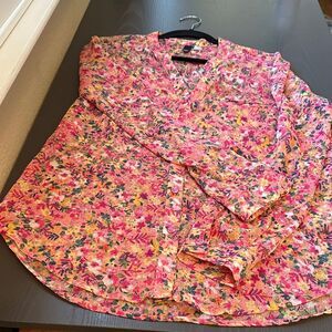 Kut from the Kloth Floral Pink Blouse